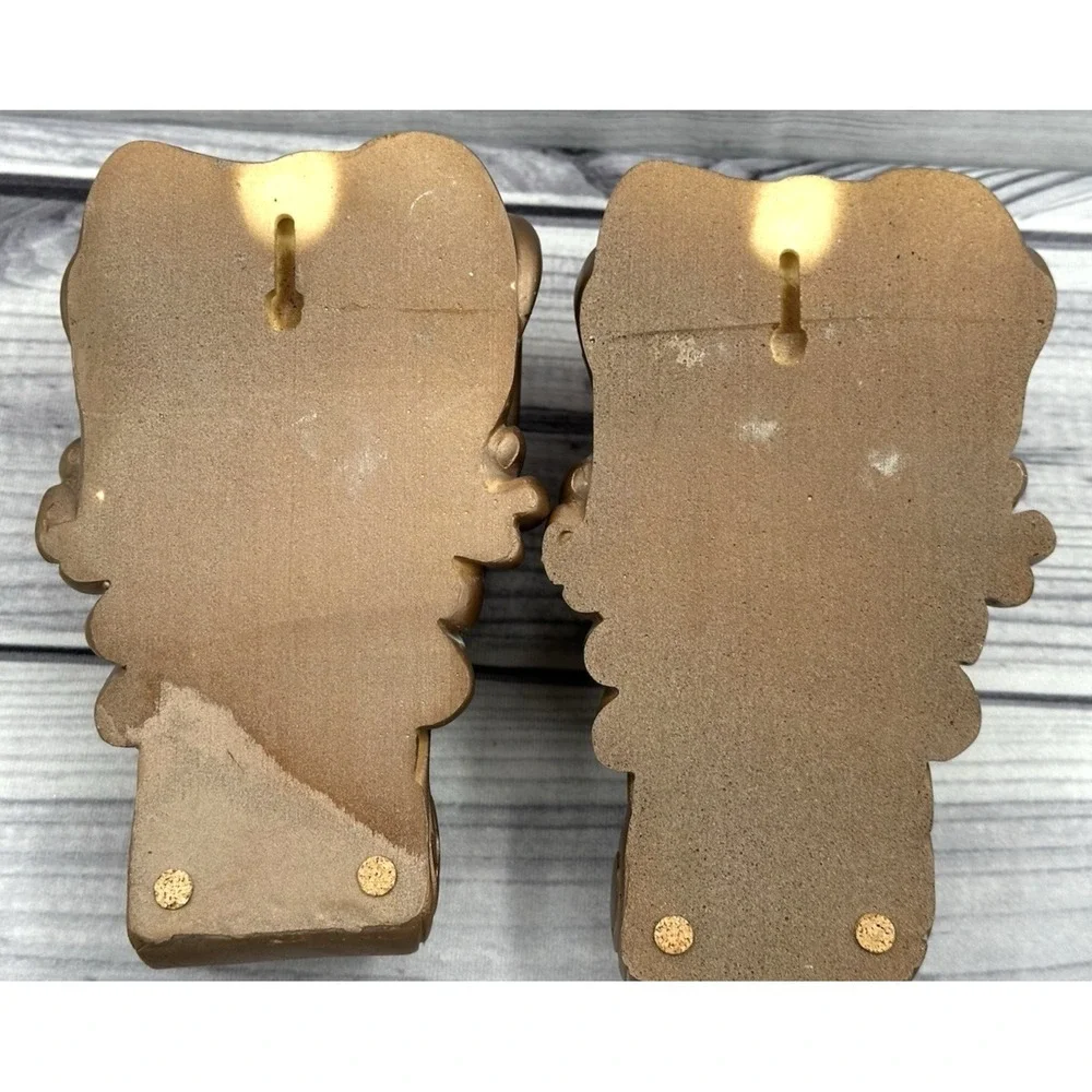PAIR OF‎ VINTAGE GOLD RESIN WALL CORBEL DRAPERY SCONCES CURTAIN ROD SWAG HOLDERS